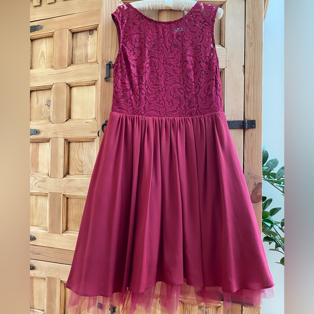 Eva Franco Maroon Party Dress - Size 12